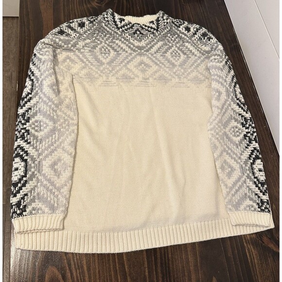J. Jill Ombre Fair Isle Mock Neck Cotton Blend Sweater Size MEDIUM‎ PETITE - Picture 4 of 9